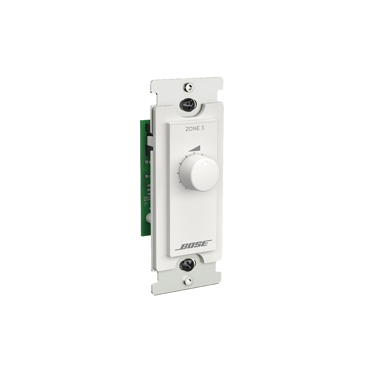 Bose ControlCenter CC-1 zone volume control on mounting strap, angled view of knob and rear circuit board