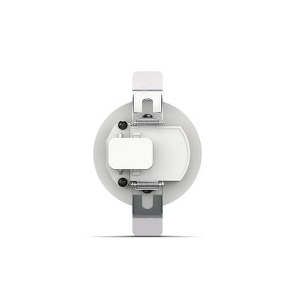 Bose AVM-1 Sense Microphone rear view showing white round housing with spring-loaded ceiling mount clips