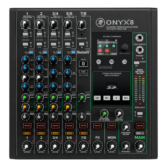 Mackie ONYX8 8-Channel Analog Mixer with Mulititrack USB top