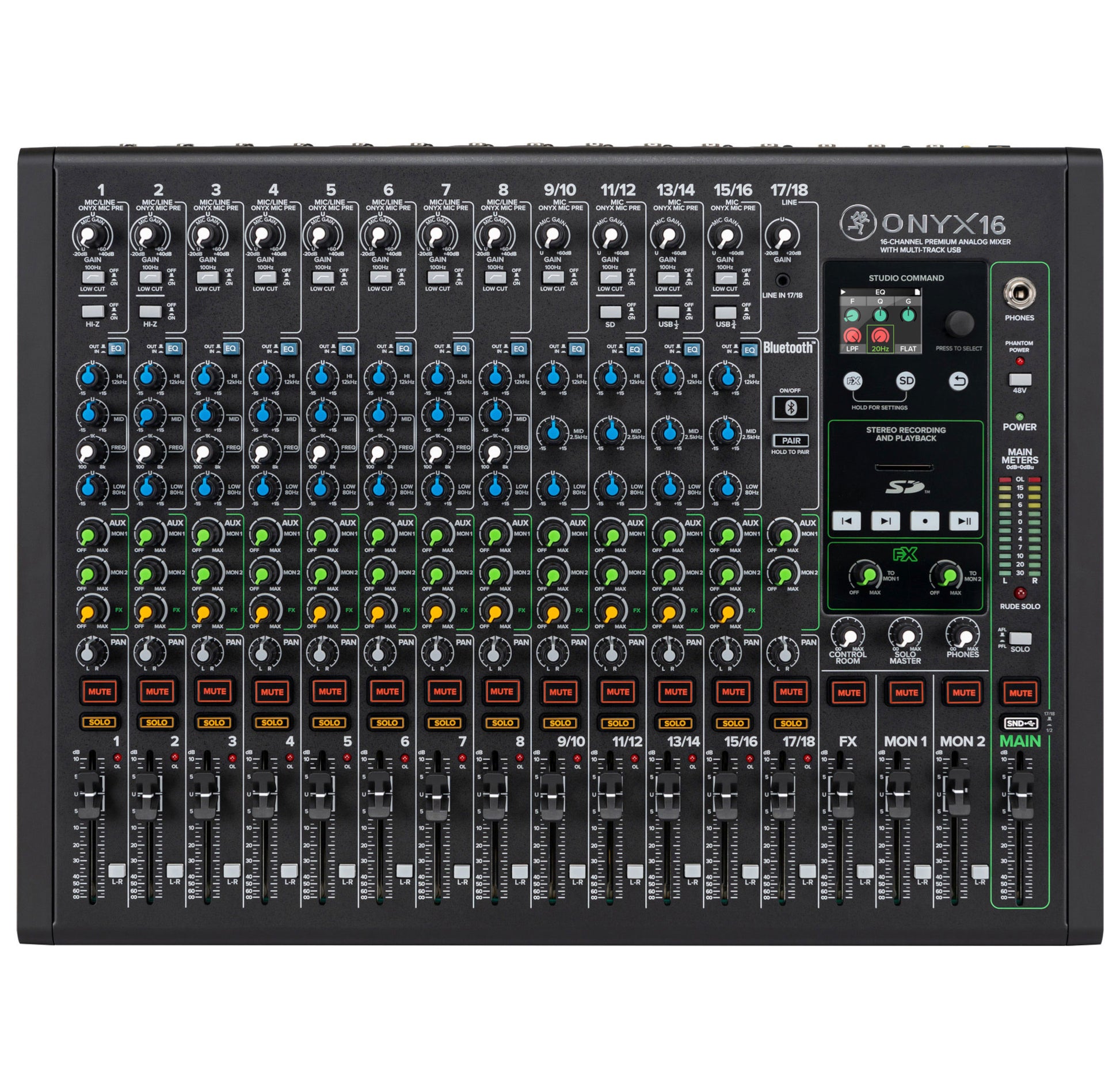 Mackie ONYX16 16-Channel Analog Mixer with Multitrack USB top