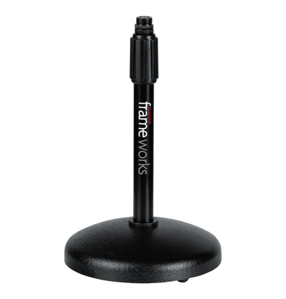 Gator Frameworks GFW-MIC-0501 Round Base Desktop Microphone Stand, shortened