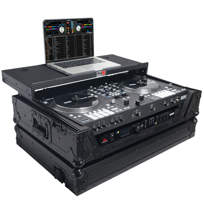 ProX Flight Case for Rane ONE DJ Controller With 1U Rack | Black on Black | With Laptop Shelf