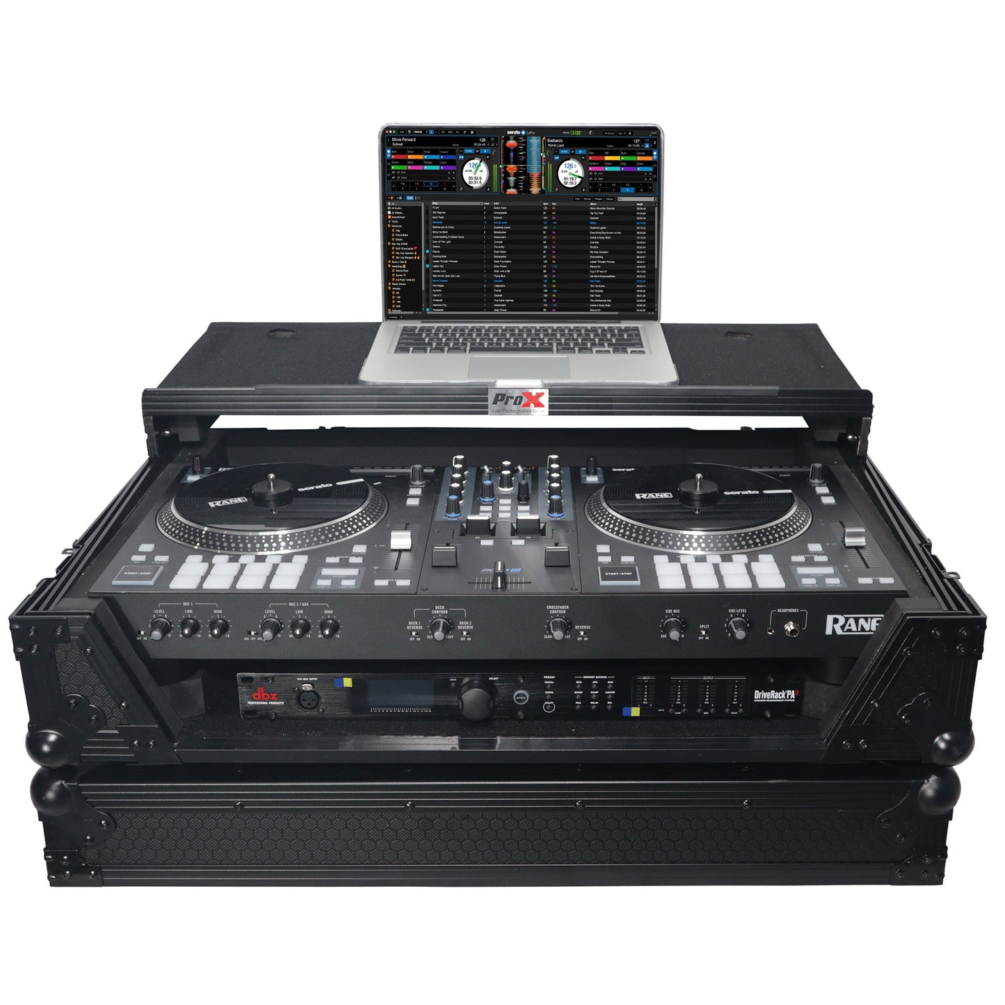 ProX Flight Case for Rane ONE DJ Controller With 1U Rack | Black on Black | With Laptop Shelf