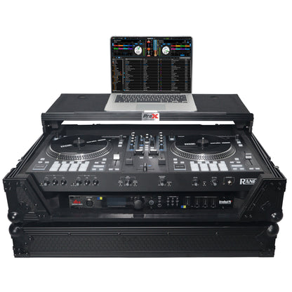 ProX Flight Case for Rane ONE DJ Controller With 1U Rack | Black on Black | With Laptop Shelf