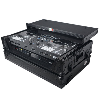 ProX Flight Case for Rane ONE DJ Controller With 1U Rack | Black on Black | With Laptop Shelf