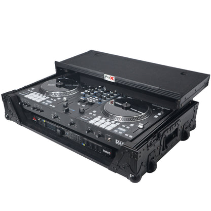 ProX Flight Case for Rane ONE DJ Controller With 1U Rack | Black on Black | With Laptop Shelf