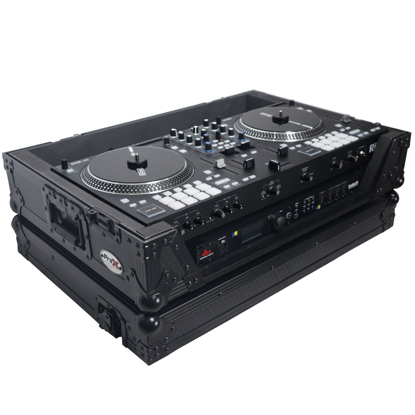 ProX Flight Case for Rane ONE DJ Controller With 1U Rack | Black on Black | Without Laptop Shelf