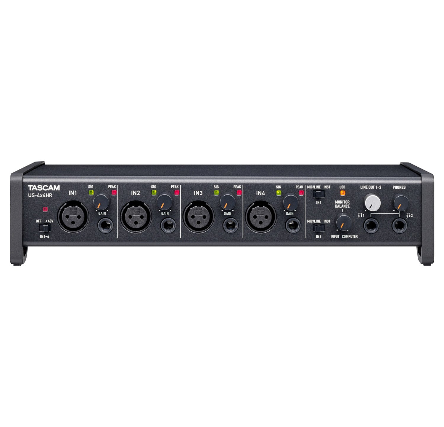 Tascam US-4X4HR 4x4 USB Audio Interface front
