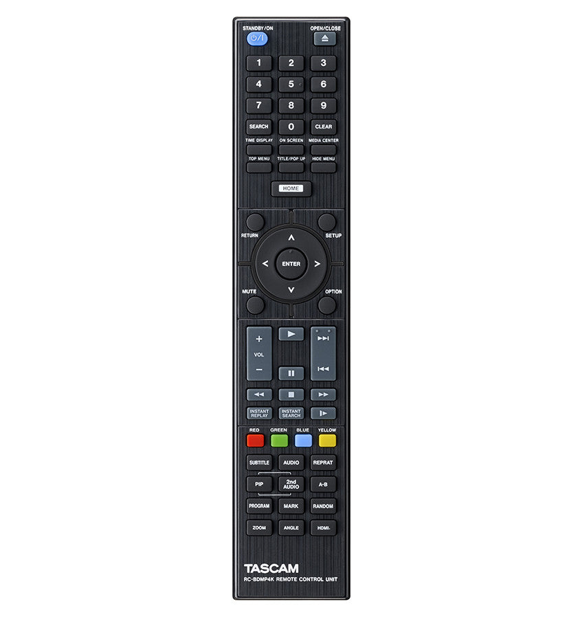 Tascam BD-MP4K Rackmount 4K UHD Blu-ray Player remote