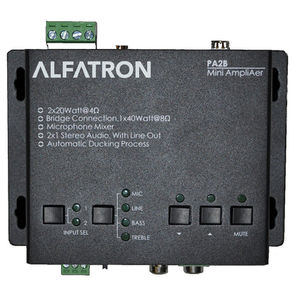 Alfatron Electronics PA2B 2 x 20W Low Impedance Mini Mixer Amplifier top