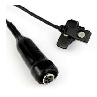 M152/SM5P lavalier mic with black cable, tie clip attached and TA5F female connector end visible, Lectrosonics