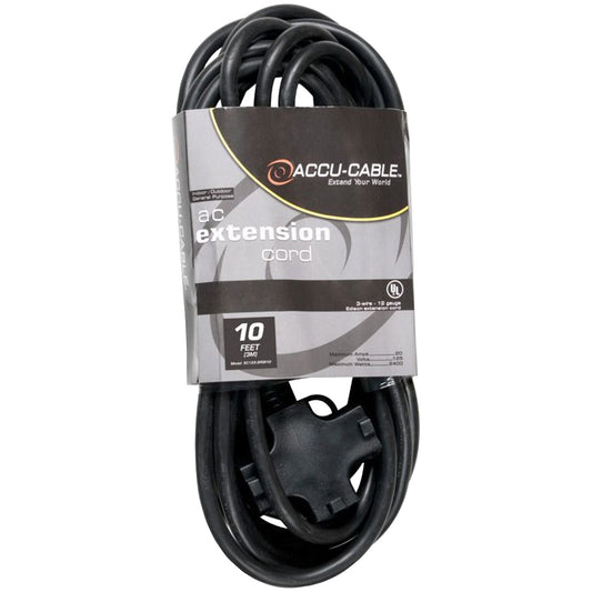 ADJ EC123-3FER AC Extension Cord with Triple Tap