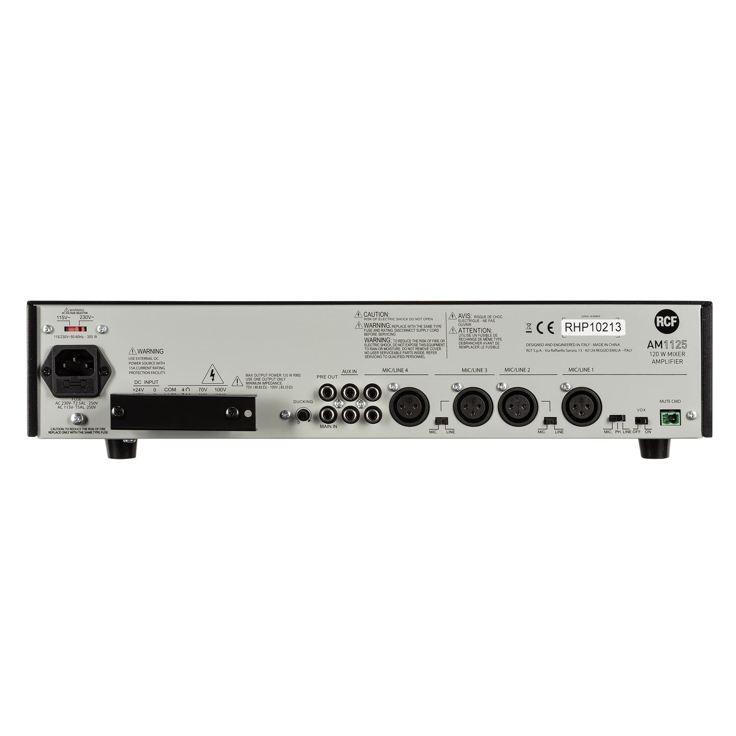 RCF AM1125 4-Input 120W Mixer Amplifier