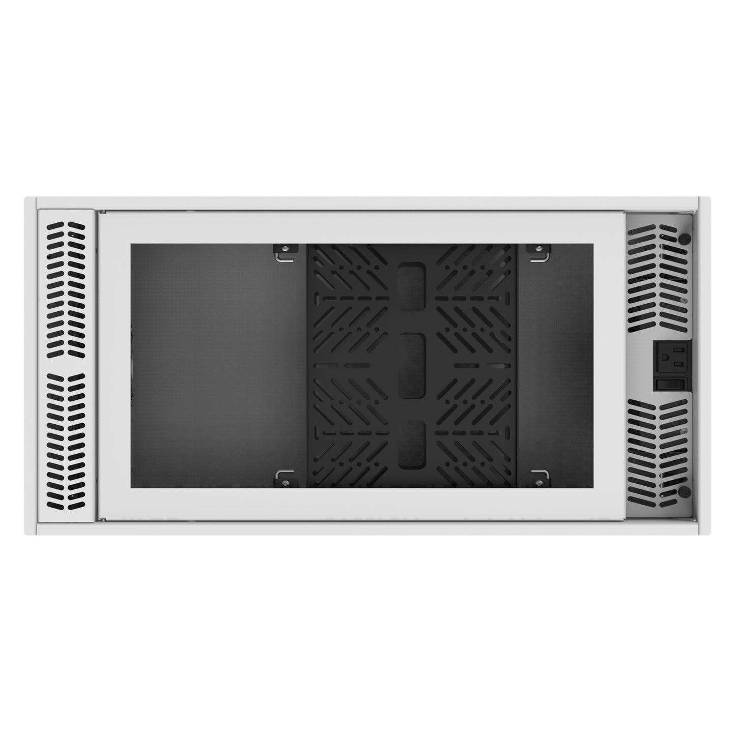 AtlasIED CR212 Ceiling-Mount Rack 2RU Half-Width AmbiTILT Plenum Cabinet | Without PowerAWAKE | Without Projector Pole Adapter