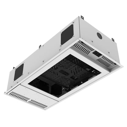 AtlasIED CR212 Ceiling-Mount Rack 2RU Half-Width AmbiTILT Plenum Cabinet | With PowerAWAKE | With Projector Pole Adapter