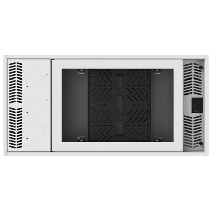 AtlasIED CR212 Ceiling-Mount Rack 2RU Half-Width AmbiTILT Plenum Cabinet | Without PowerAWAKE | With Projector Pole Adapter