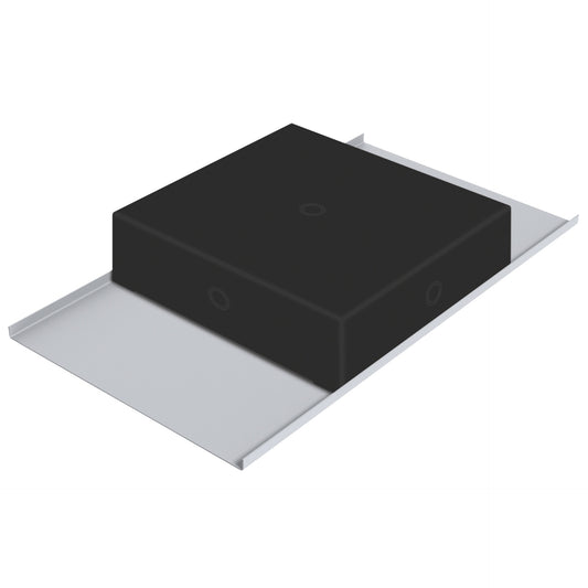 AtlasIED IP-STBE IPX Series tile bridge with black back-can enclosure, angled view
