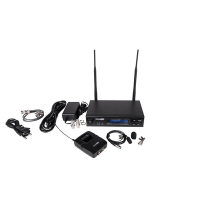 AtlasIED MW100 Wireless Microphone Kit for Install Audio | Bodypack with Lavalier