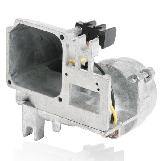 AtlasIED VTB-1 cast aluminum compression driver at an angle showing rectangular throat and terminal block