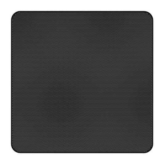 AtlasIED EGS33B black square edgeless speaker grille shown face-on with perforated mesh pattern