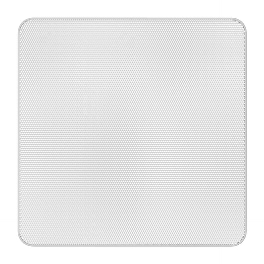 AtlasIED EGS33W white square edgeless grille front view with perforated mesh and rounded corners