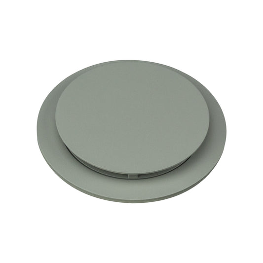 AtlasIED SHS-CUST unprinted gray trim ring and lens assembled, shown at an angle
