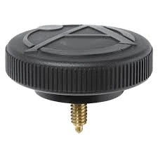 SM63 adjustment knob in black with knurled edge and brass threaded stud, AtlasIED