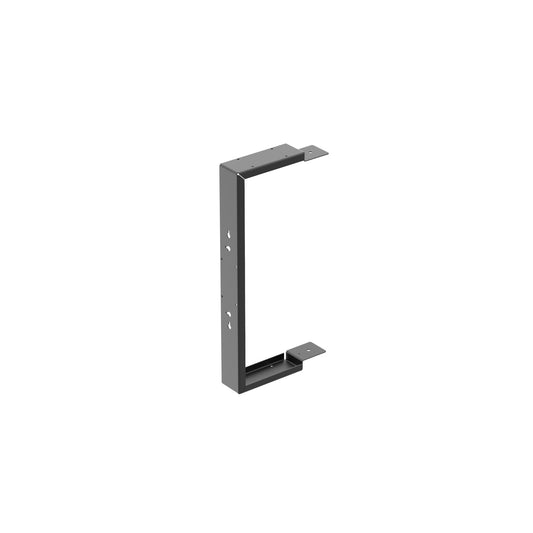 AtlasIED SMA15CBRKT-B U bracket angled view showing steel arms, wall tabs and adjustment holes