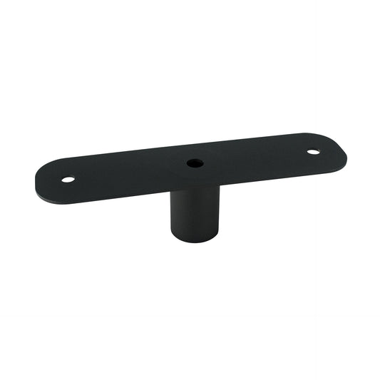 AtlasIED FS-PMBRKT horn speaker pole mount adapter bracket in black with center socket and two mounting holes