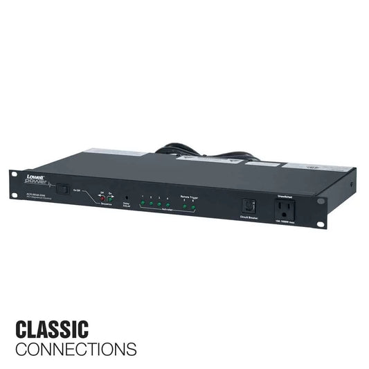 Lowell Rackmount Power Distribution Unit 1U AC Power Strip | 9 Outlets | 20A | 6-Step Sequencer, Remote Control