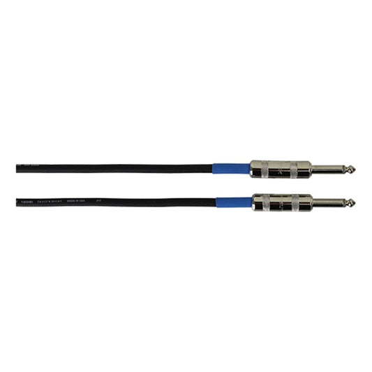 ProCo Sound Excellines instrument cable ends showing nickel 1/4" plugs with blue strain reliefs