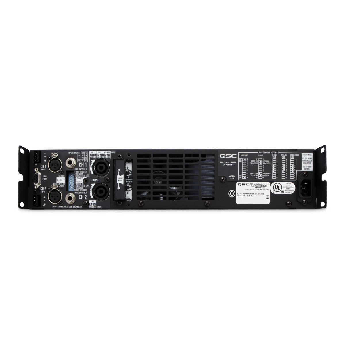 Q-SYS DCA1222 2-Channel Cinema Power Amplifier Low Ohm