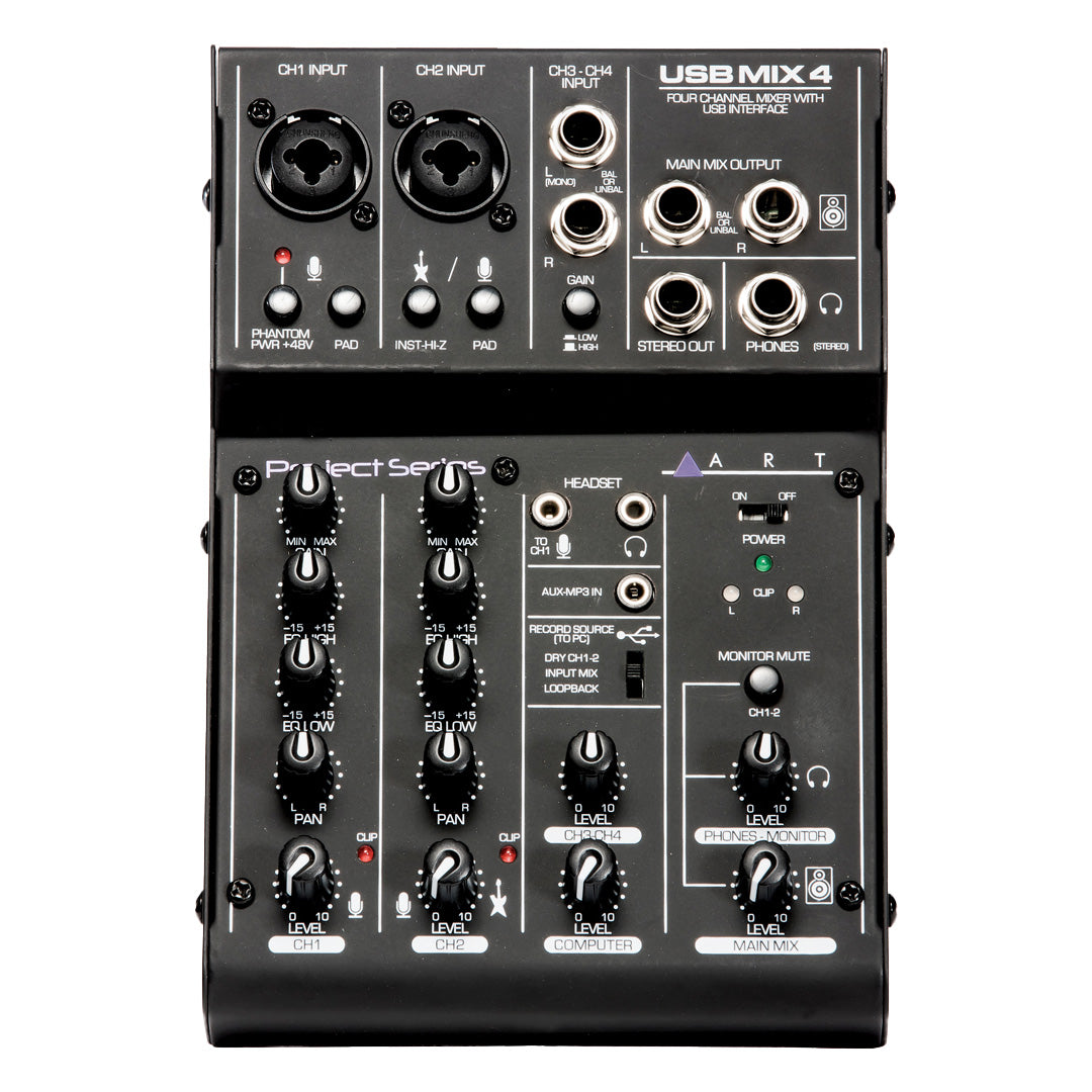 ART USBMix4 4-Channel Mixer / USB Audio Interface top