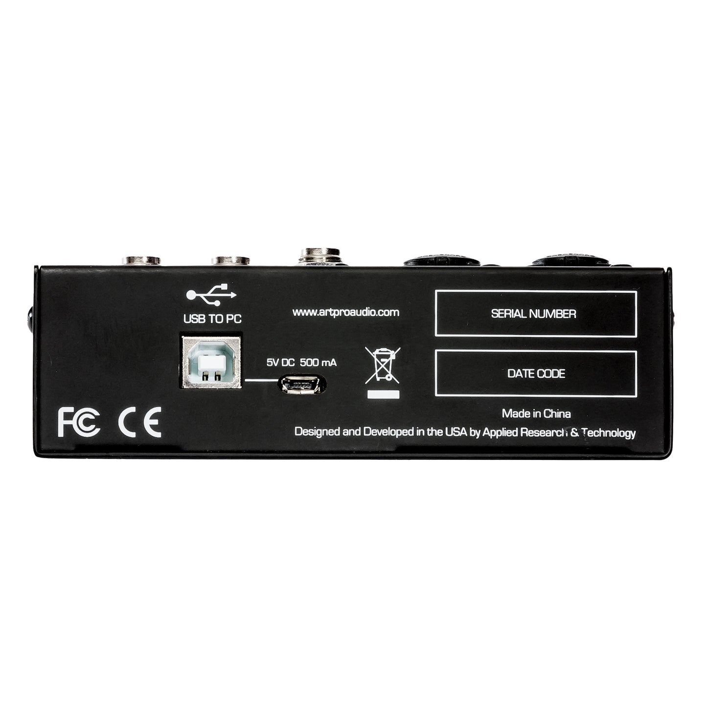 ART USBMix4 4-Channel Mixer / USB Audio Interface back