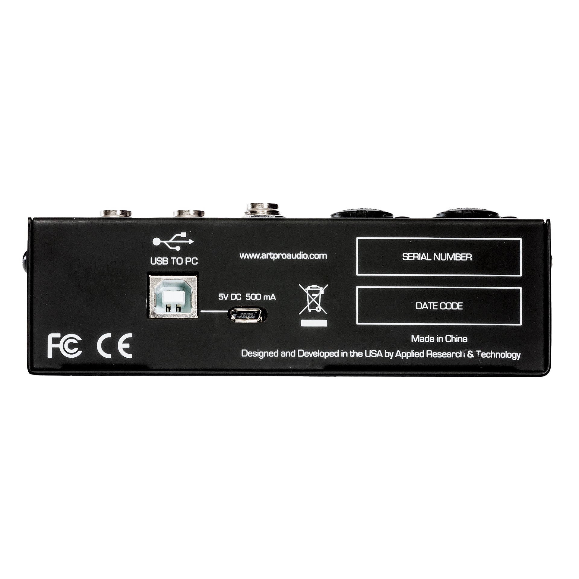 ART USBMix4 4-Channel Mixer / USB Audio Interface back