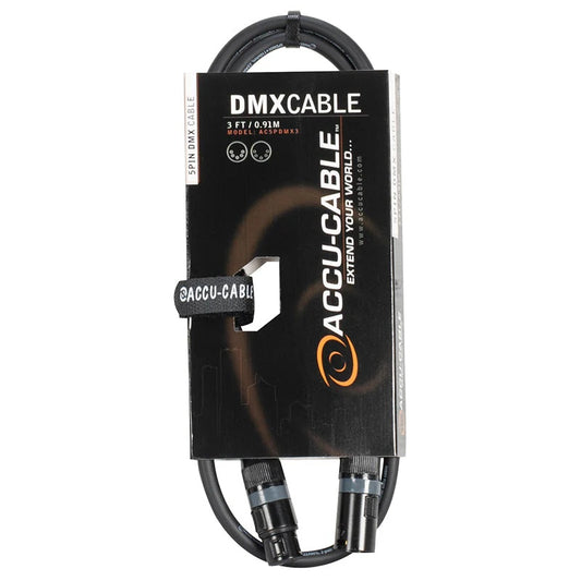 Accu-Cable AC5PDMX 5-Pin Male to 5-Pin Female DMX Cable