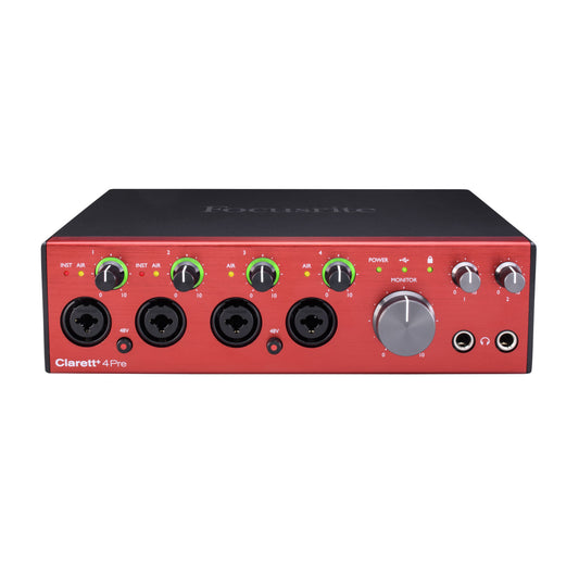 Focusrite Clarett+ 4Pre 18-In / 8-Out Audio Interface front
