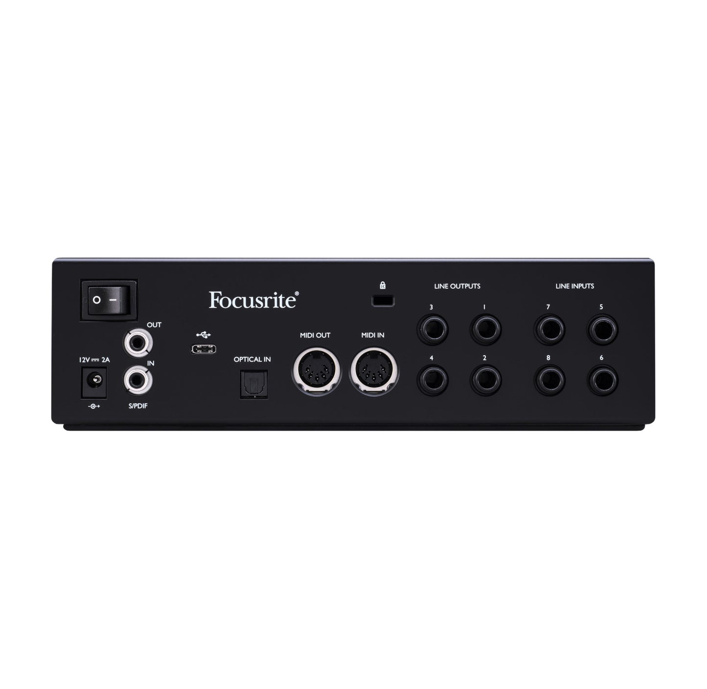 Focusrite Clarett+ 4Pre 18-In / 8-Out Audio Interface back