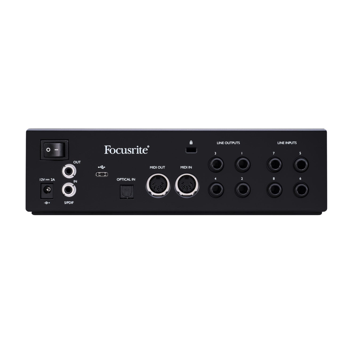 Focusrite Clarett+ 4Pre 18-In / 8-Out Audio Interface back