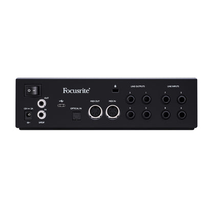 Focusrite Clarett+ 4Pre 18-In / 8-Out Audio Interface back