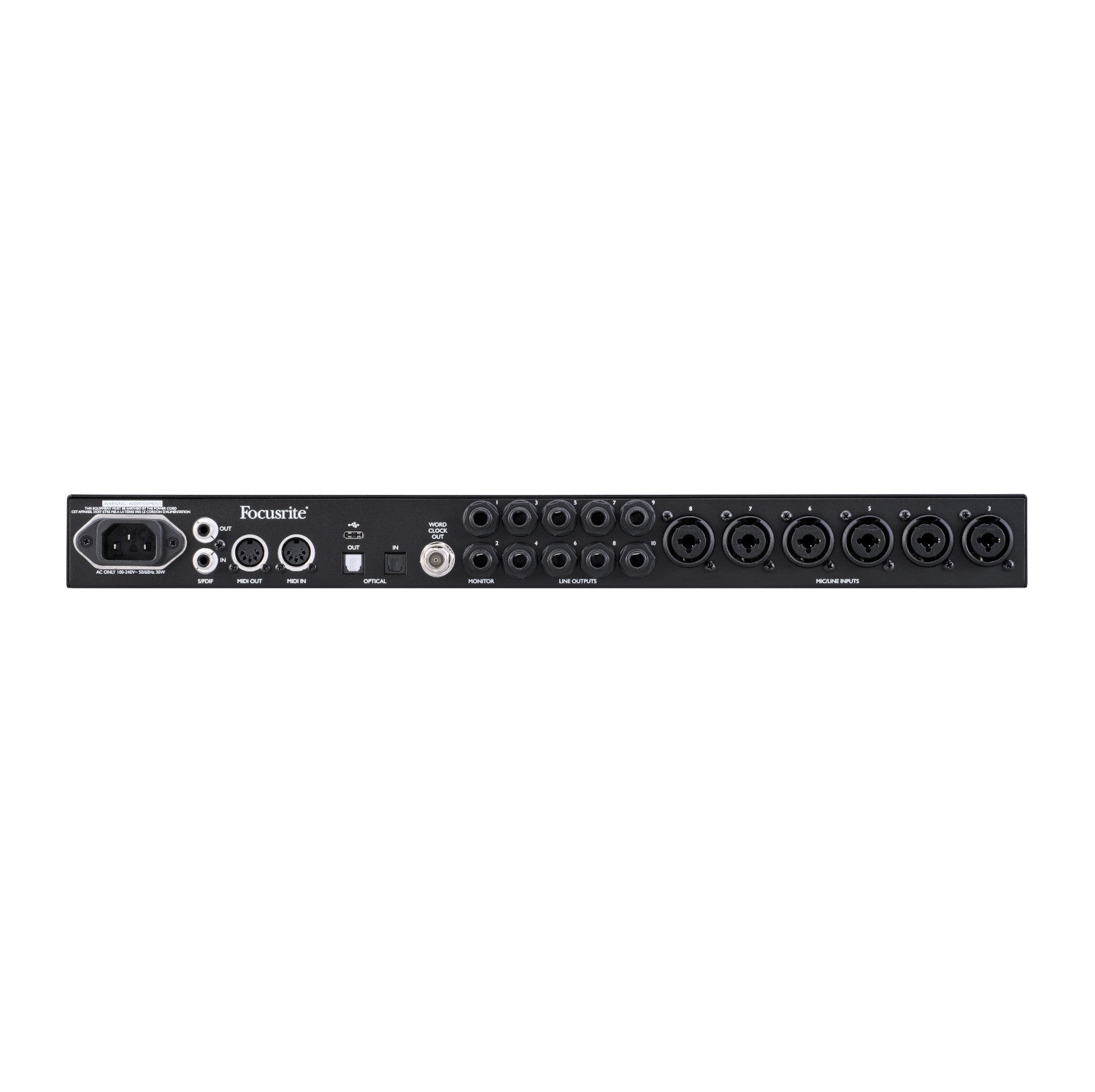 Focusrite Clarett+ 8Pre 18-In / 20-Out Audio Interface back