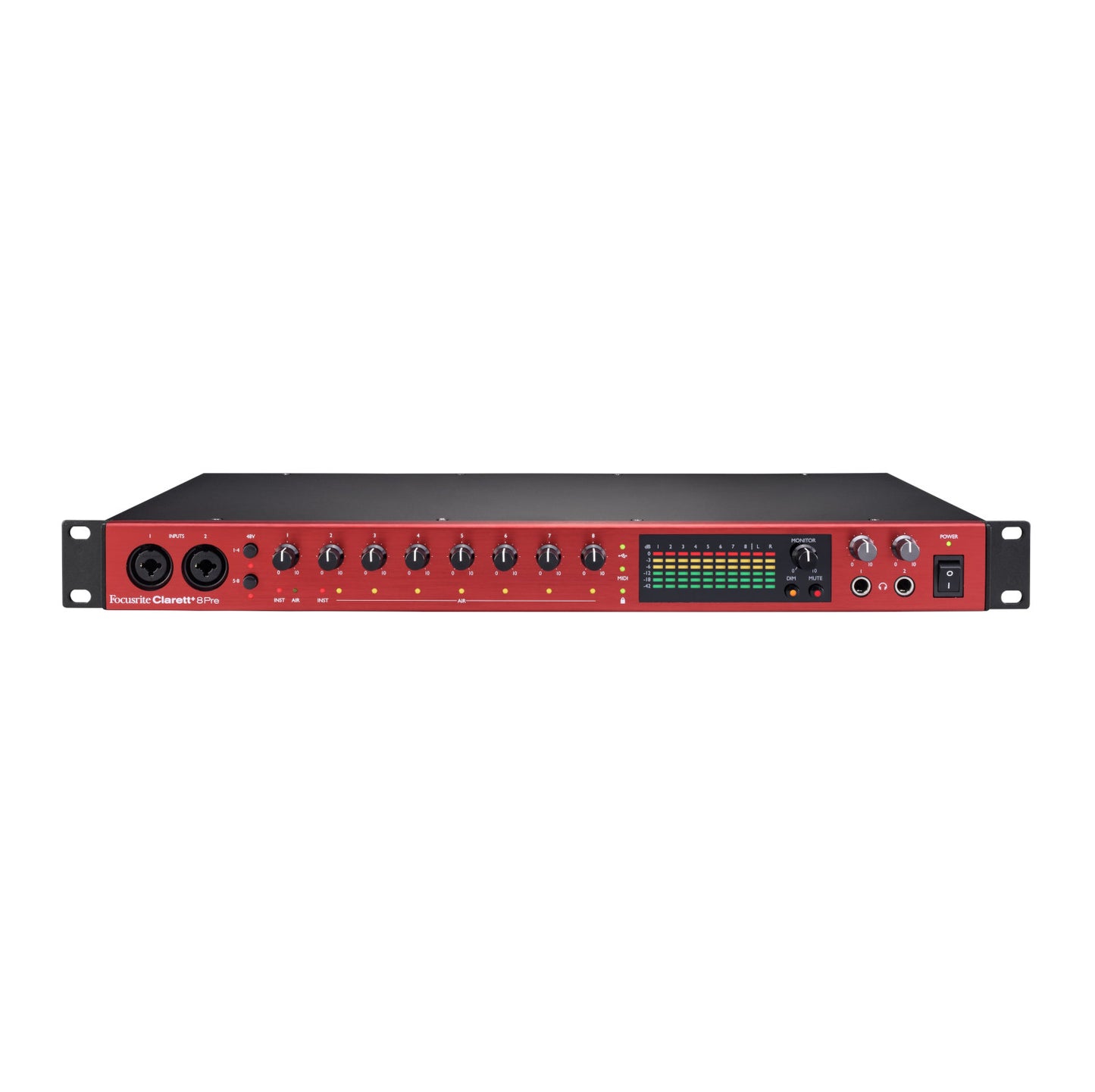 Focusrite Clarett+ 8Pre 18-In / 20-Out Audio Interface front
