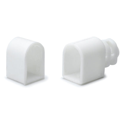 N914-05 extrusion white square end caps, one plain and one with cable gland port, City Theatrical