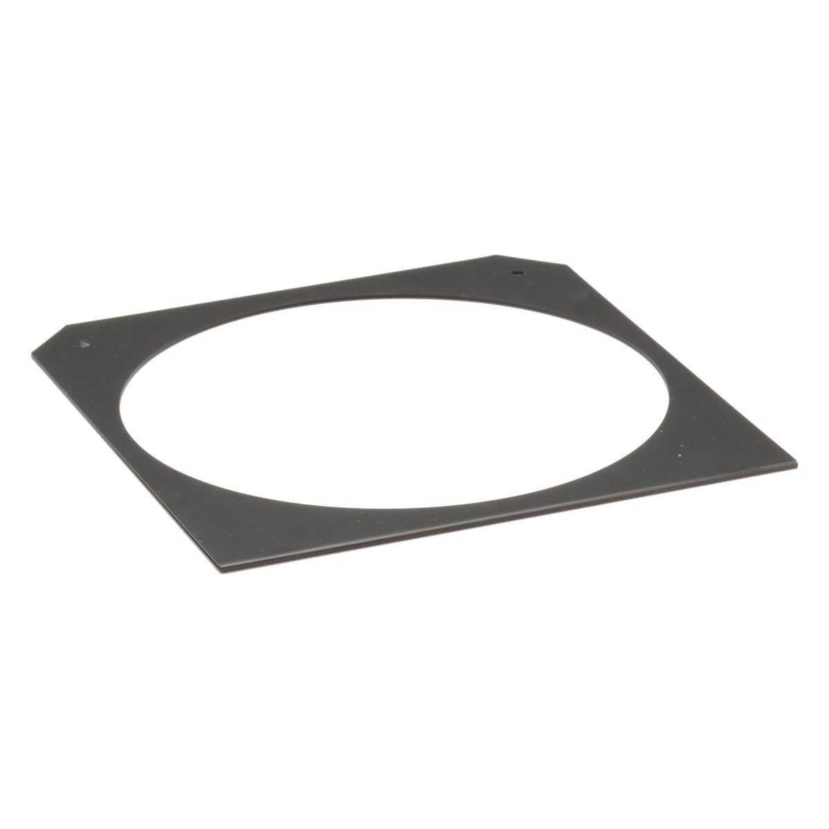 CITTHE 2323 Altman color frame angled view showing black metal gel holder with round aperture and notched corners, City Theatrical