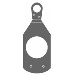 2190 Colortran-style top hat gobo holder front view showing circular aperture and hanging ring, City Theatrical