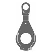 CITTHE 2106 accessory for Selecon Acclaim Axial shown as a grayscale product silhouette with top hanging ring and round center aperture, City Theatrical