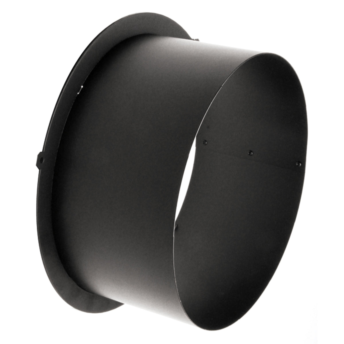 CITTHE 2653 top hat for VL3500 Wash, angled view of black matte round snoot with riveted seam and mounting flange, City Theatrical