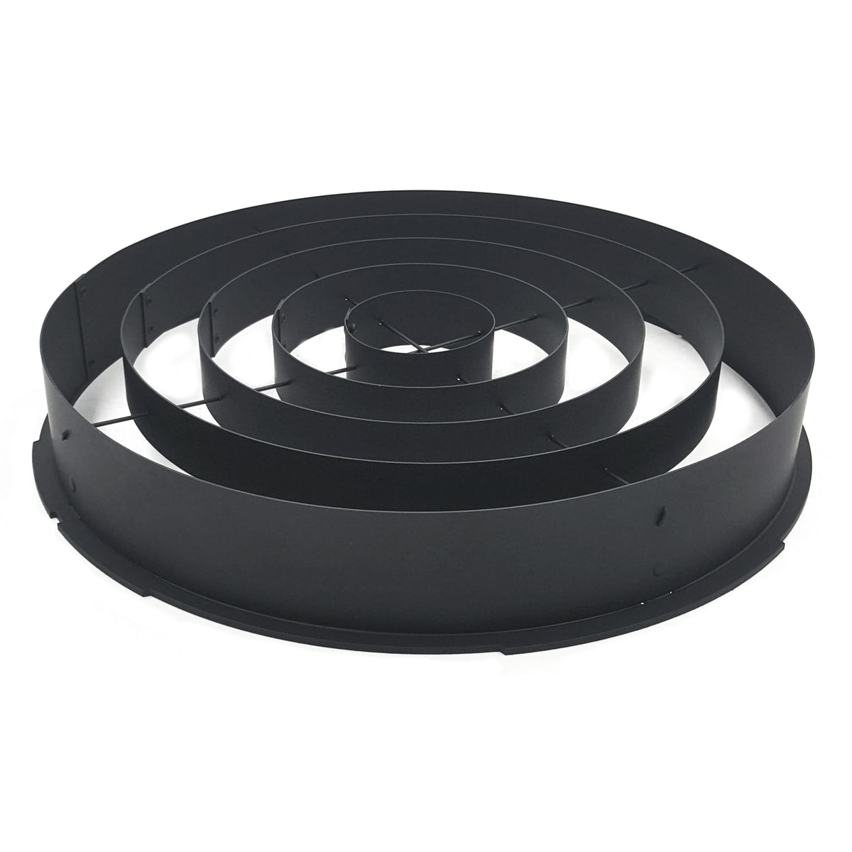 Concentric Rings top angled view revealing stacked ring depth and mounting tabs on the matte black assembly, City Theatrical
