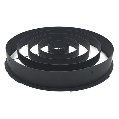 Concentric Rings top angled view revealing stacked ring depth and mounting tabs on the matte black assembly, City Theatrical