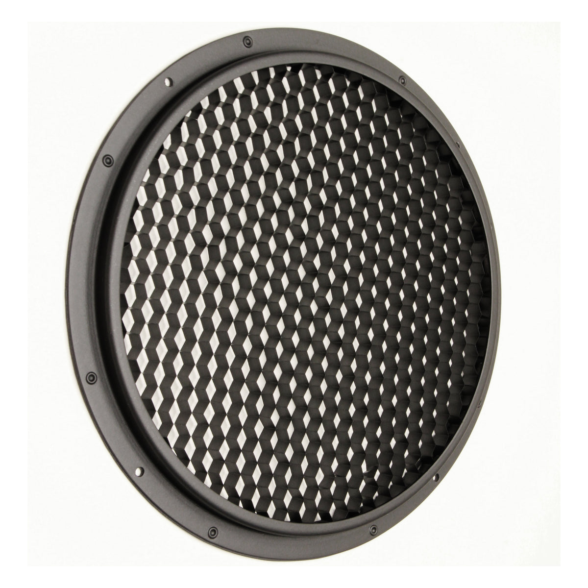 CITTHE 2592 D22 Hex Louver upright view showing cell depth and riveted aluminum frame, City Theatrical